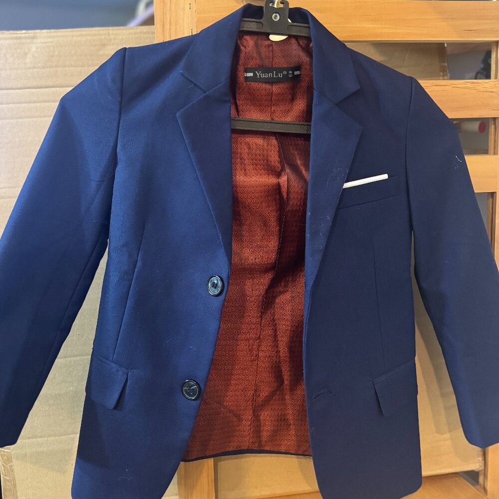 YuanLu Boys Blue Suit Blazer | Dress Jacket 5/6 - Picture 2 of 5